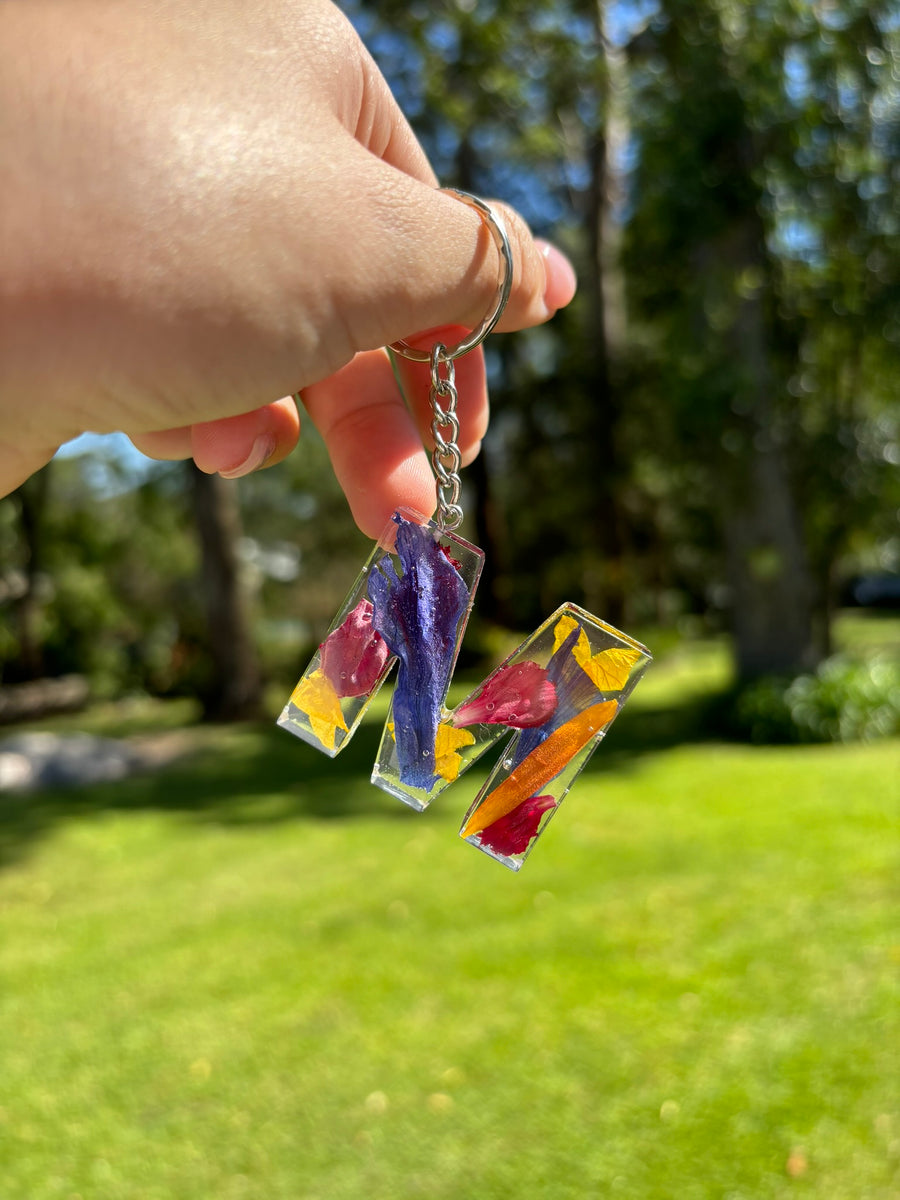 Custom Resin Initial Keyring – Love Jess